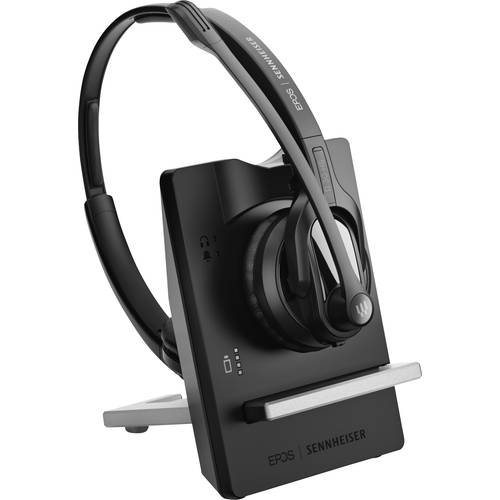 EPOS On Ear Headset DECT Stereo Schwarz Noise Cancelling Mikrofon-Stummschaltung Telefon