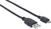 Manhattan USB-Kabel USB 2.0 USB-Micro-B Stecker, USB-A Stecker 3.00 m Schwarz 325684