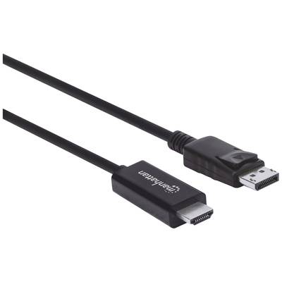 Manhattan DisplayPort / HDMI Adapterkabel DisplayPort Stecker, HDMI-A Stecker 3.00 m Schwarz 153218  DisplayPort-Kabel