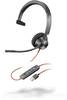 Plantronics Blackwire 3310 On Ear Headset kabelgebunden Mono Schwarz Noise Cancelling Lautstärkeregelung, Mikrofon-Stummschaltung Telefon