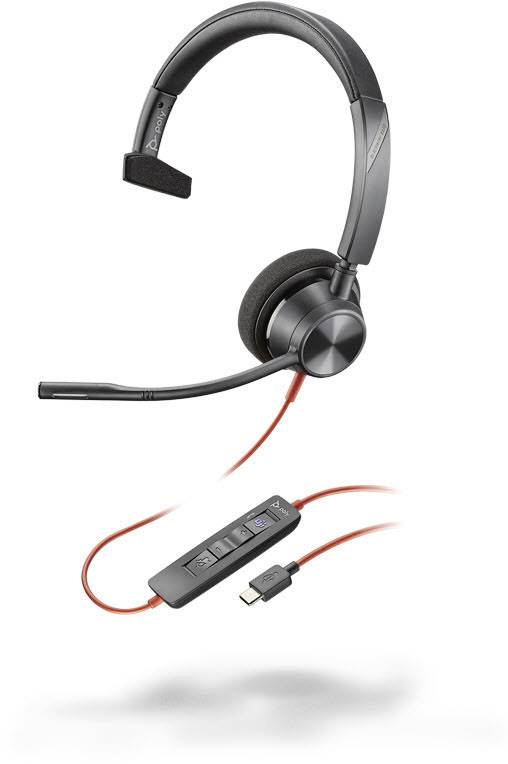 Plantronics Blackwire 3310-M On Ear Headset kabelgebunden Mono Schwarz Noise Cancelling Lautstärkeregelung, Mikrofon-Stu-0