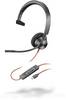 Plantronics Blackwire 3310-M On Ear Headset kabelgebunden Mono Schwarz Noise Cancelling Lautstärkeregelung, Mikrofon-Stummschaltung Telefon