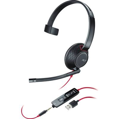 Plantronics BLACKWIRE 5210 Telefon  On Ear Headset kabelgebunden Mono Schwarz Mikrofon-Rauschunterdrückung, Noise Cancel