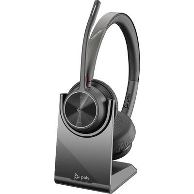 POLY VOYAGER 4320 UC Telefon On Ear Headset Bluetooth®, kabelgebunden Stereo Schwarz Mikrofon-Rauschunterdrückung, Noise