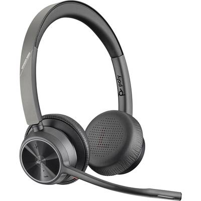 POLY VOYAGER 4320 UC Telefon  On Ear Headset Bluetooth® Stereo Schwarz Mikrofon-Rauschunterdrückung, Noise Cancelling Mi