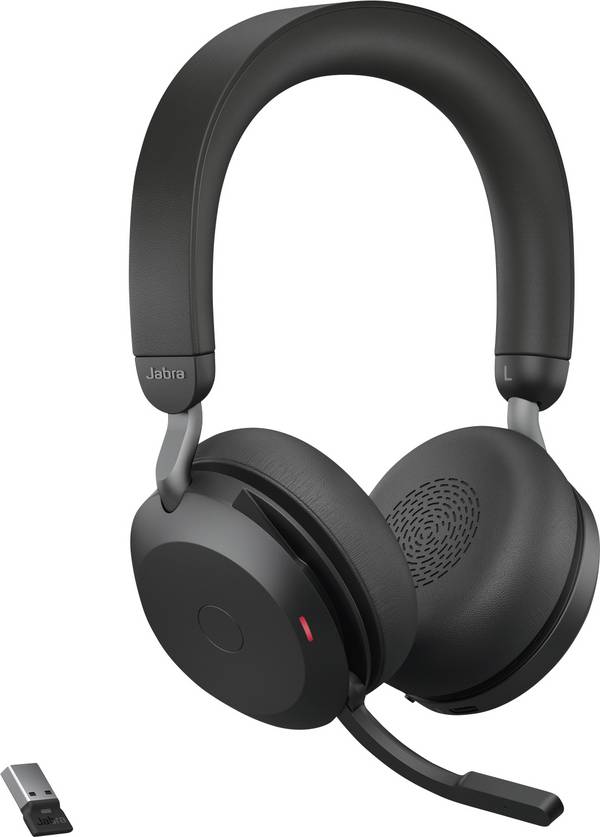 Jabra Evolve2 75  On Ear Headset Bluetooth®, kabelgebunden Stereo Schwarz Mikrofon-Rauschunterdrückung Lautstärkeregelung, Mikrofon-Stummschaltung, Batterieladeanzeige Telefon