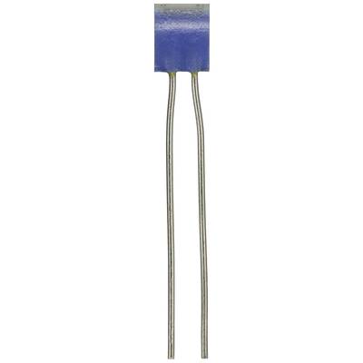 Ein blauer Kondensator mit langen, metallischen Anschlüssen, vertikal ausgerichtet. Hauptkomponente in elektronischen Schaltungen.