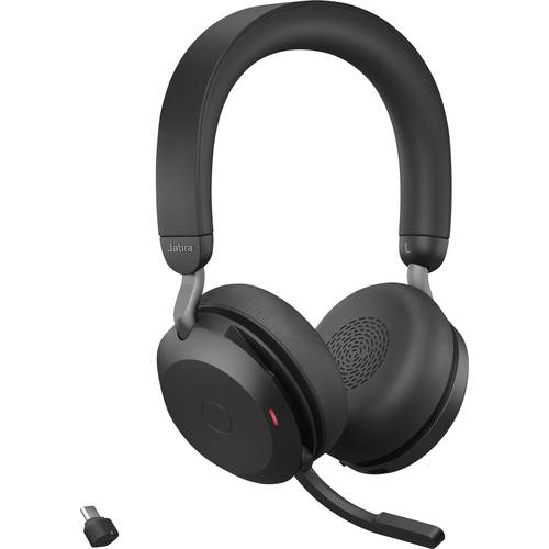 Thumbnail - Jabra Evolve2 75 On Ear Headset kabelgebunden Schwarz Batterieladeanzeige, Mikrofon-Stummschaltung Telefon