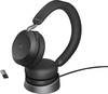Jabra Evolve2 75 Over Ear Headset kabelgebunden Schwarz Batterieladeanzeige, Mikrofon-Stummschaltung Telefon