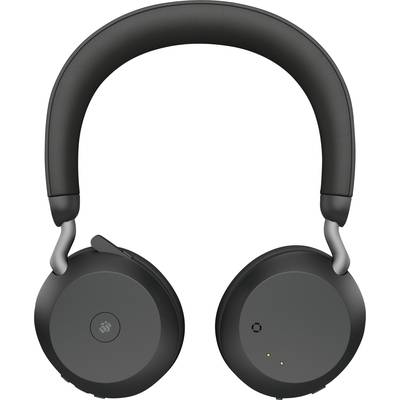 Schwarze, kabellose Kopfhörer mit gepolstertem Bügel und Ohrmuscheln, geeignet für Musikgenuss und Telefonate.