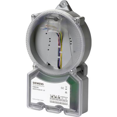 Ein kreisförmiges, graues elektrisches Bauteil mit offenen Kabelanschlüssen, das von der Marke Siemens stammt.