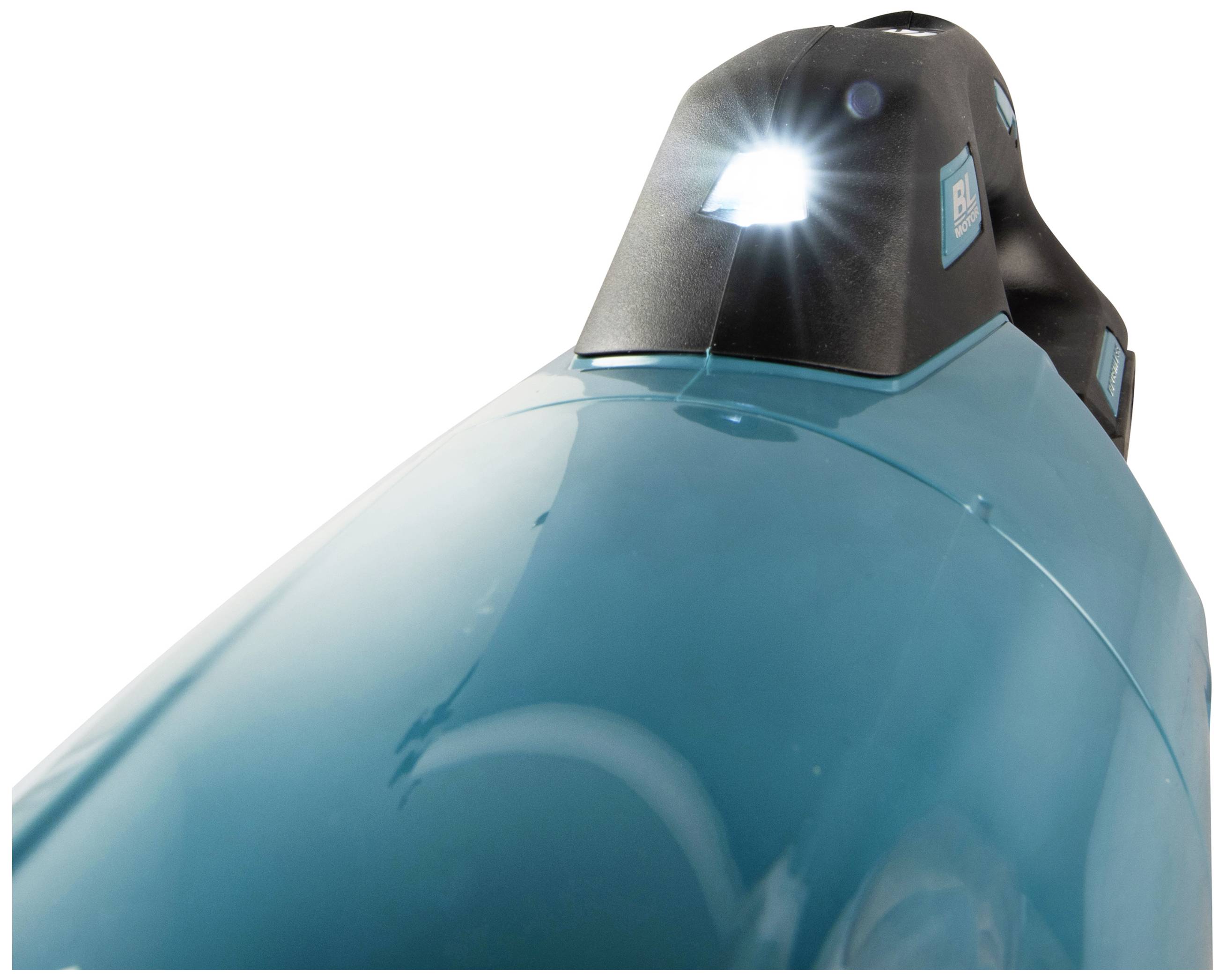 Batteriebetriebener Staubsauger mit leuchtendem LED-Licht an der Vorderseite, geeignet für den Einsatz in dunklen Ecken.