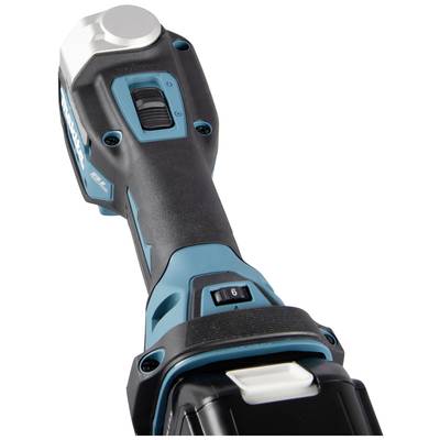 Ein elektrischer Schraubendreher mit blau-schwarzem Gehäuse, Schieberegler für die Geschwindigkeit und einem ergonomischen Griff.