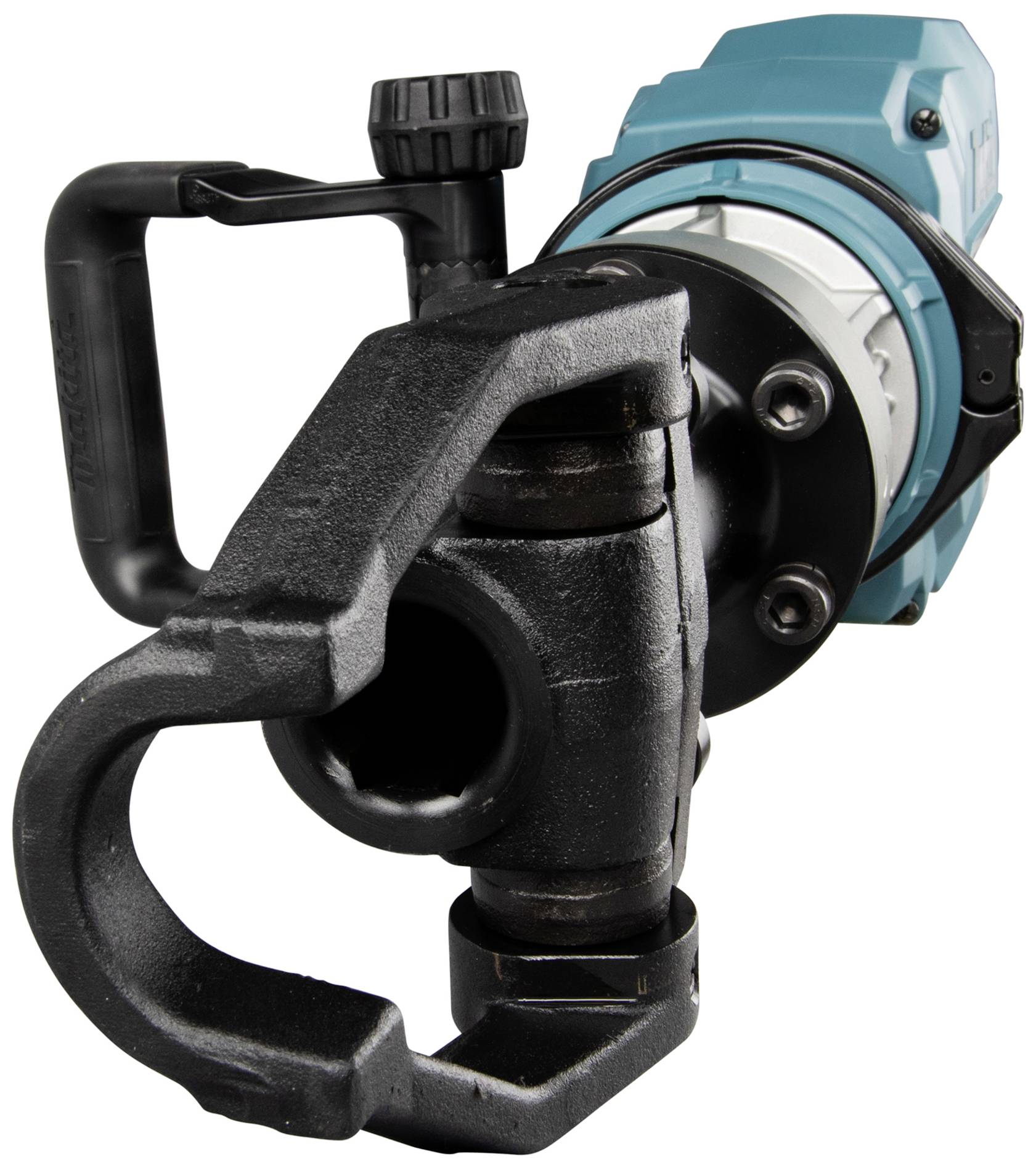 Eine elektrische Bohrmaschine mit robustem Design und schwarzem, ergonomisch geformtem Griff, geeignet für Baustellen.