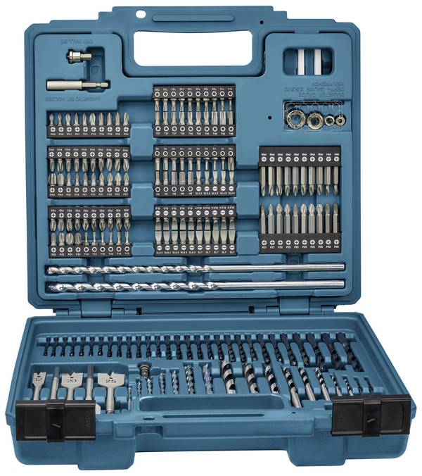 Makita E-11689 E-11689 256teilig Bohrer- und Bit-Sortiment Metall, Stein, Beton, Mauerwerk, Ziegel, Holz 1 mm, 1.5 mm, 2 mm, 2.5 mm, 3 mm, 3.2 mm, 3.5 mm, 4 mm, 4.5 mm, 5 mm, 5.5 mm, 6 mm, 7.5 mm, 8 mm, 9 mm, 10 mm