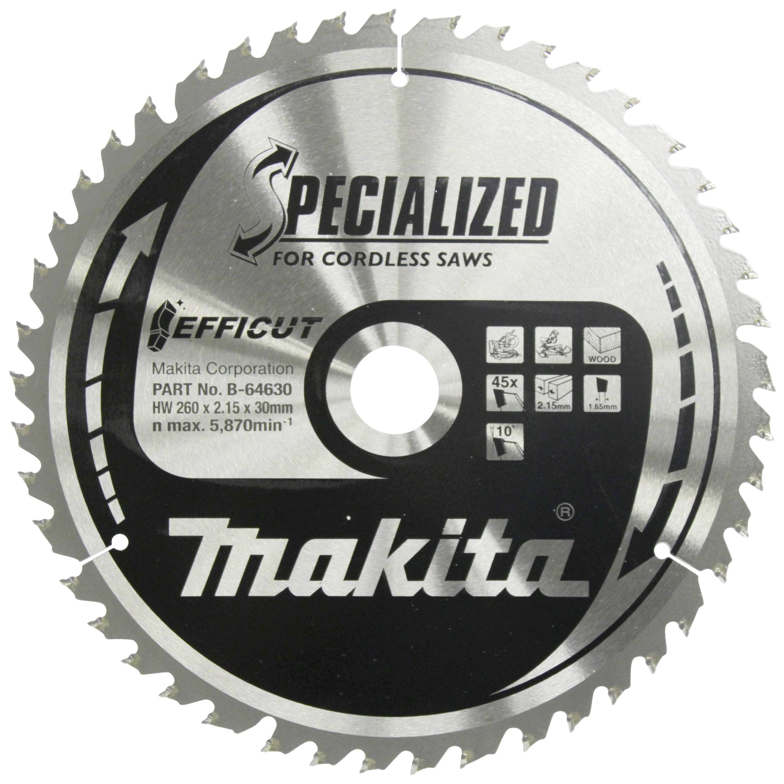 Makita Makita Specialized EFFICUT - Kreissägeblatt - für Holz, Metall B-64630 Kreissägeblatt 260 x 30 x 2.15 mm Zähneanz
