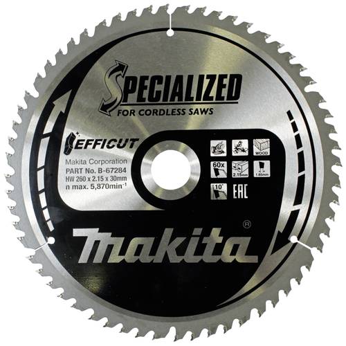 Makita B-67284 Kreissägeblatt 260 x 30 x 2.15 mm Zähneanzahl: 60 1 St.