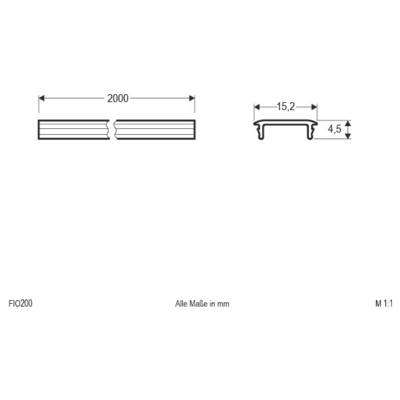 EVN FIO 200 FIO200 Profil-Cover Polycarbonat (L x B x H) 2000 x 15.20 x 4.5 mm 1 St.-2