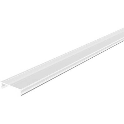 Weiße LED-Leuchtleiste in Perspektivansicht auf einfachem Hintergrund.