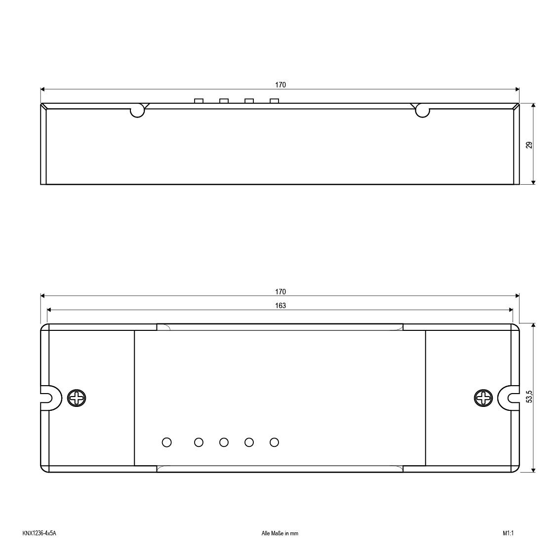 EVN Lichttechnik KNX-Dimmer Unicolor 4x5A 240-720W KNX1236-4x5A-1