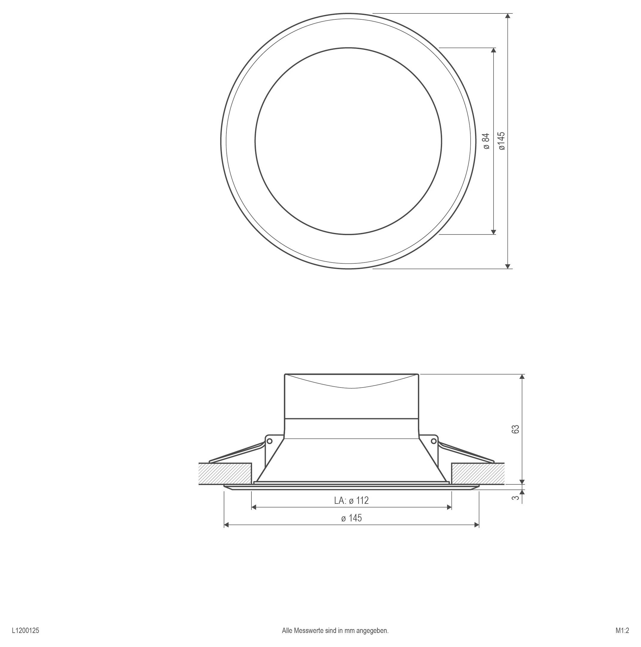 EVN L1200125 L1200125 LED-Einbauleuchte LED LED fest eingebaut 14 W Weiß-2