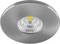 Runde, gebürstete Metall-Einbau-LED-Downlight mit zentraler gelber Lichtquelle
