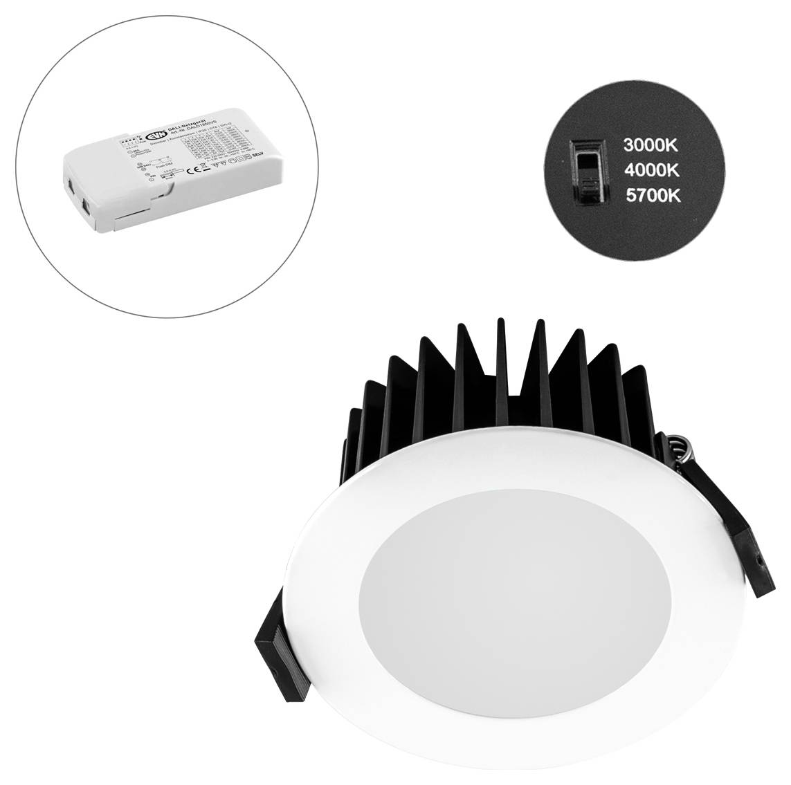 EVN L44D100125 L44D100125 LED-Einbauleuchte LED LED fest eingebaut 10 W Weiß-1