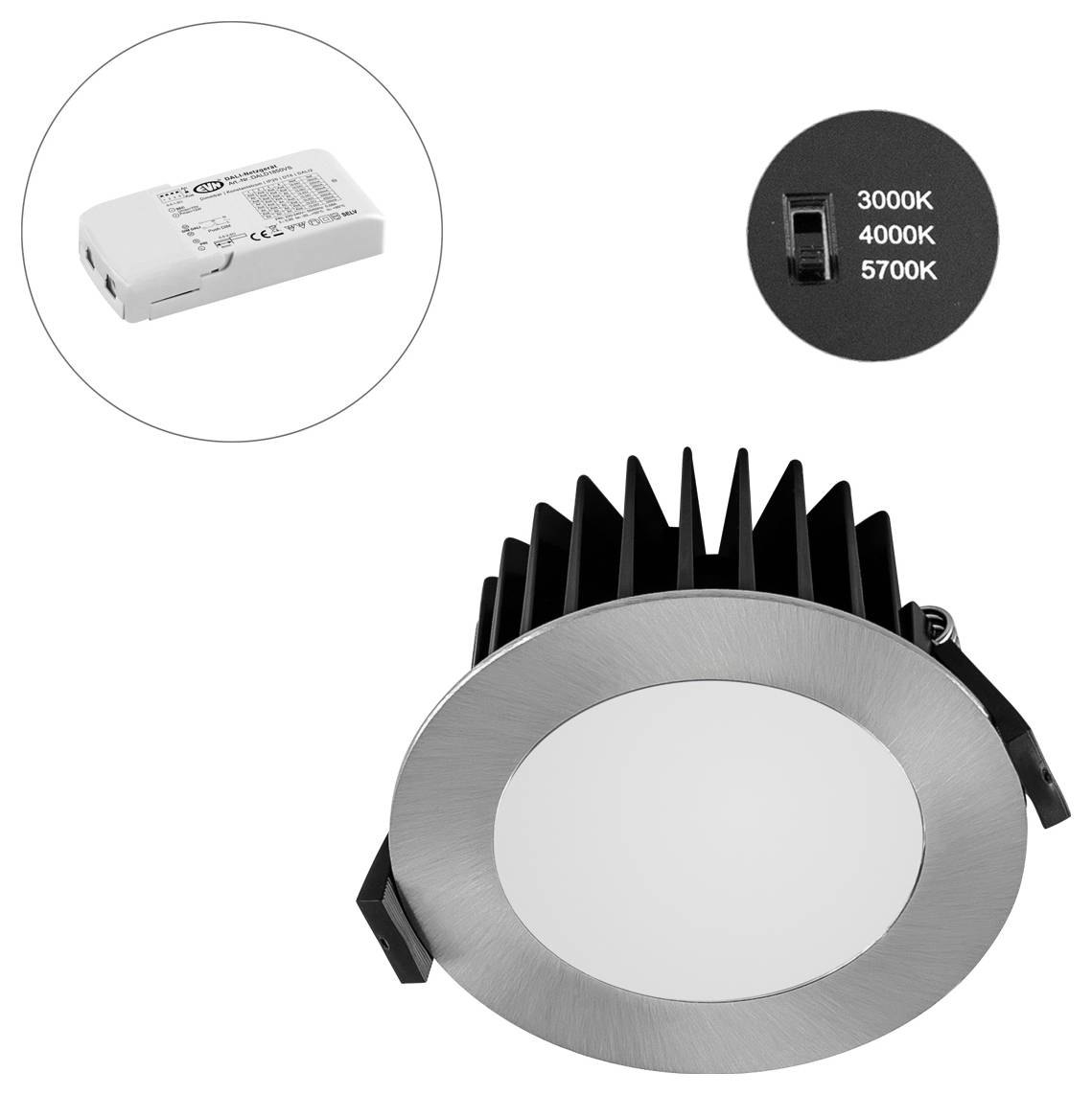 EVN L44D101325 L44D101325 LED-Einbauleuchte LED LED fest eingebaut 10 W Chrom-1