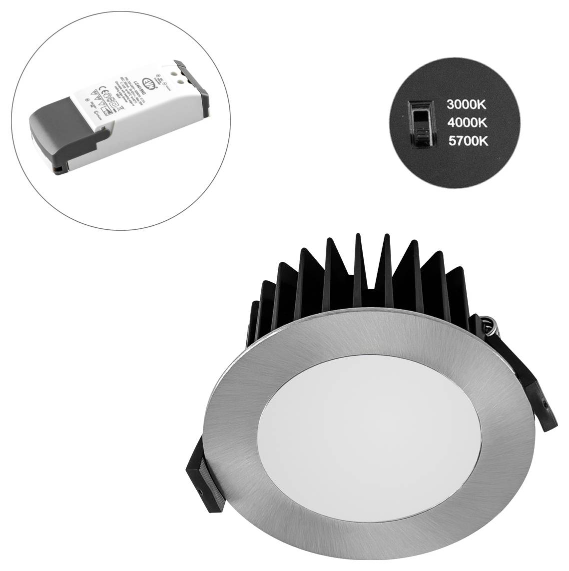 EVN L44N101325 L44N101325 LED-Einbauleuchte LED LED fest eingebaut 10 W Chrom-1
