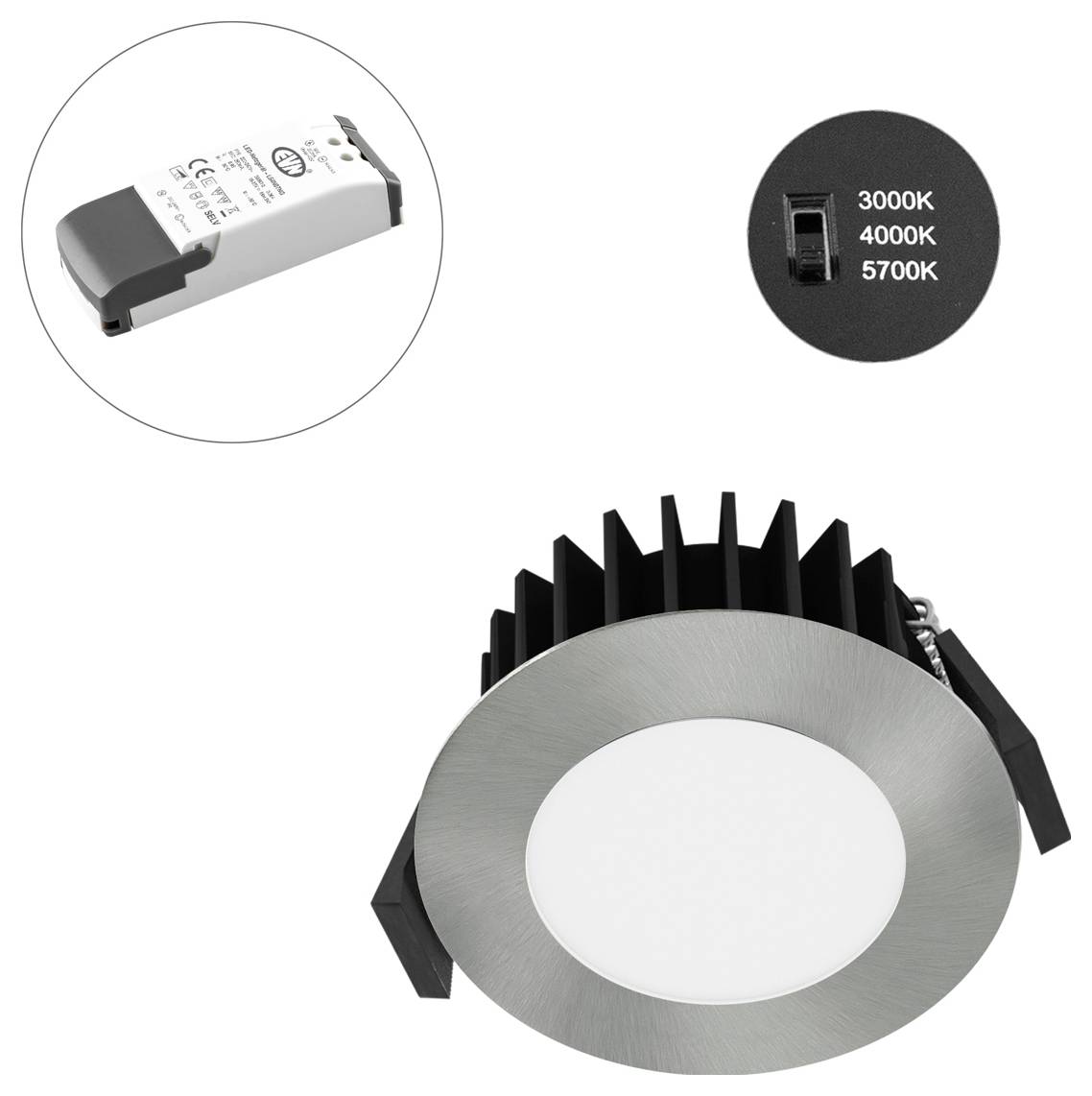 EVN L54N101325 L54N101325 LED-Einbauleuchte LED LED fest eingebaut 10 W Chrom-1