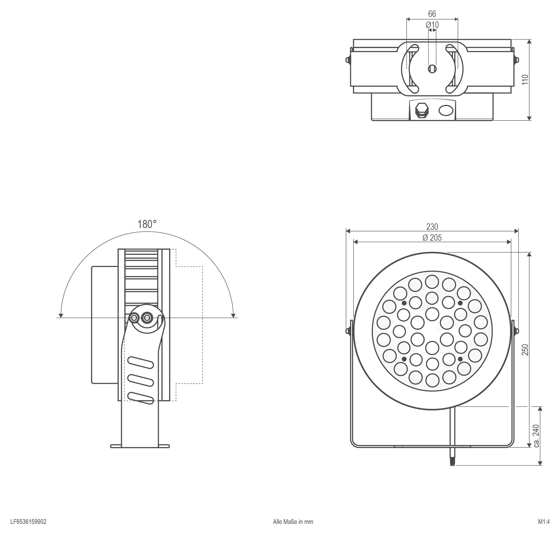 EVN LF6536159902 LF6536159902 LED-Flutlichtstrahler 36 W Leuchtfarben: RGBW-2
