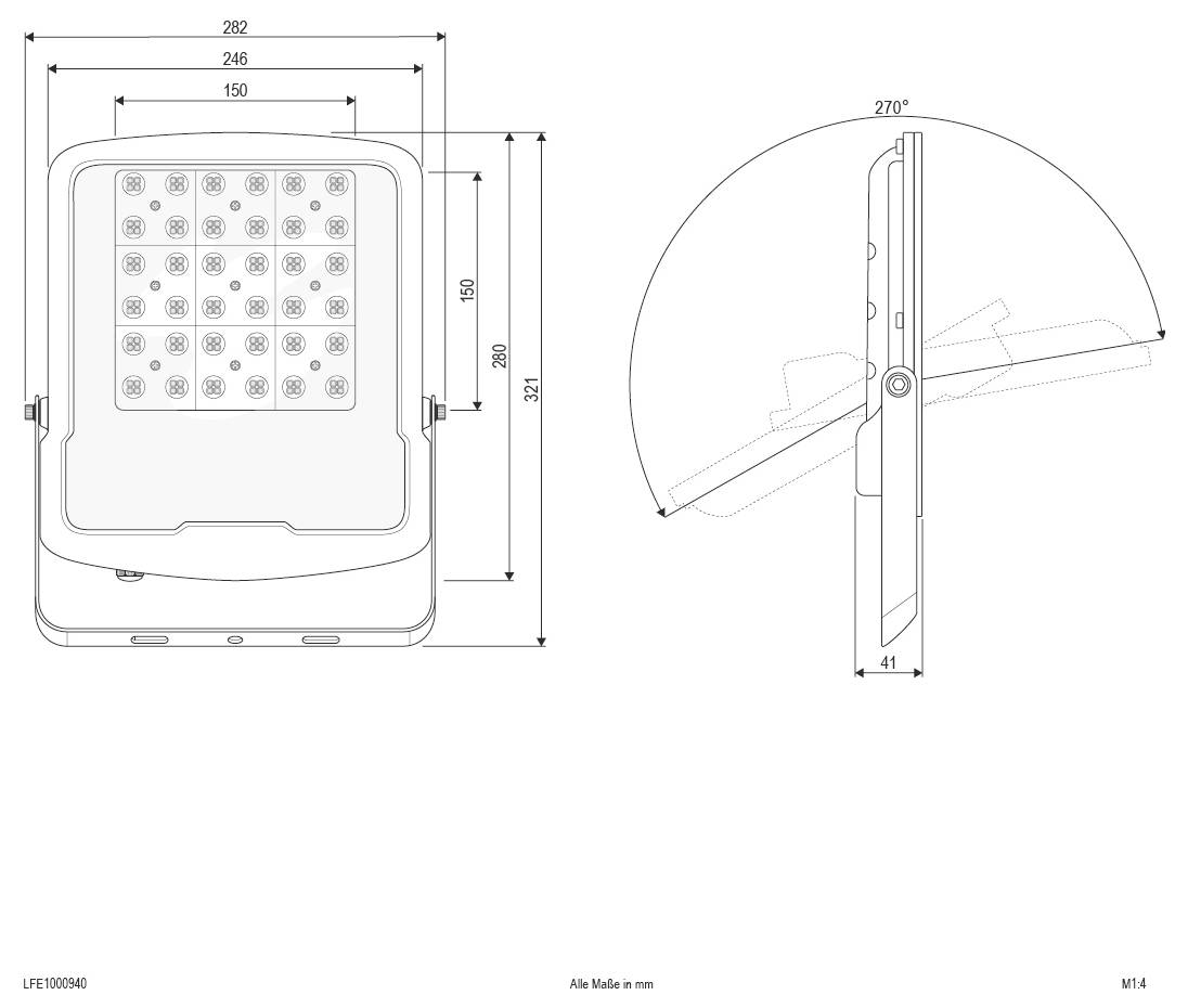 EVN LFE1000940 LFE1000940 LED-Flutlichtstrahler 100 W Leuchtfarben: Neutralweiß-2