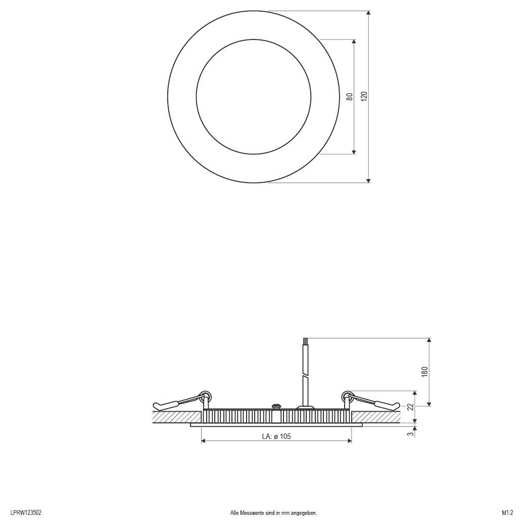 EVN LPRW123502 LPRW123502 LED-Einbaupanel 9 W Warmweiß Weiß-2