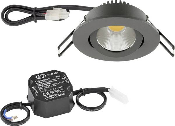 EVN PC20N91602 PC20N91602 LED-Einbauleuchte   LED LED fest eingebaut 8.4 W Anthrazit