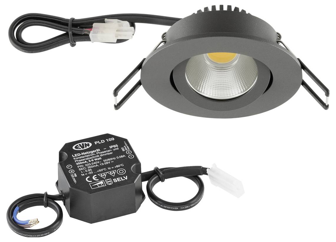 EVN PC20N91602 PC20N91602 LED-Einbauleuchte LED LED fest eingebaut 8.4 W Anthrazit-1