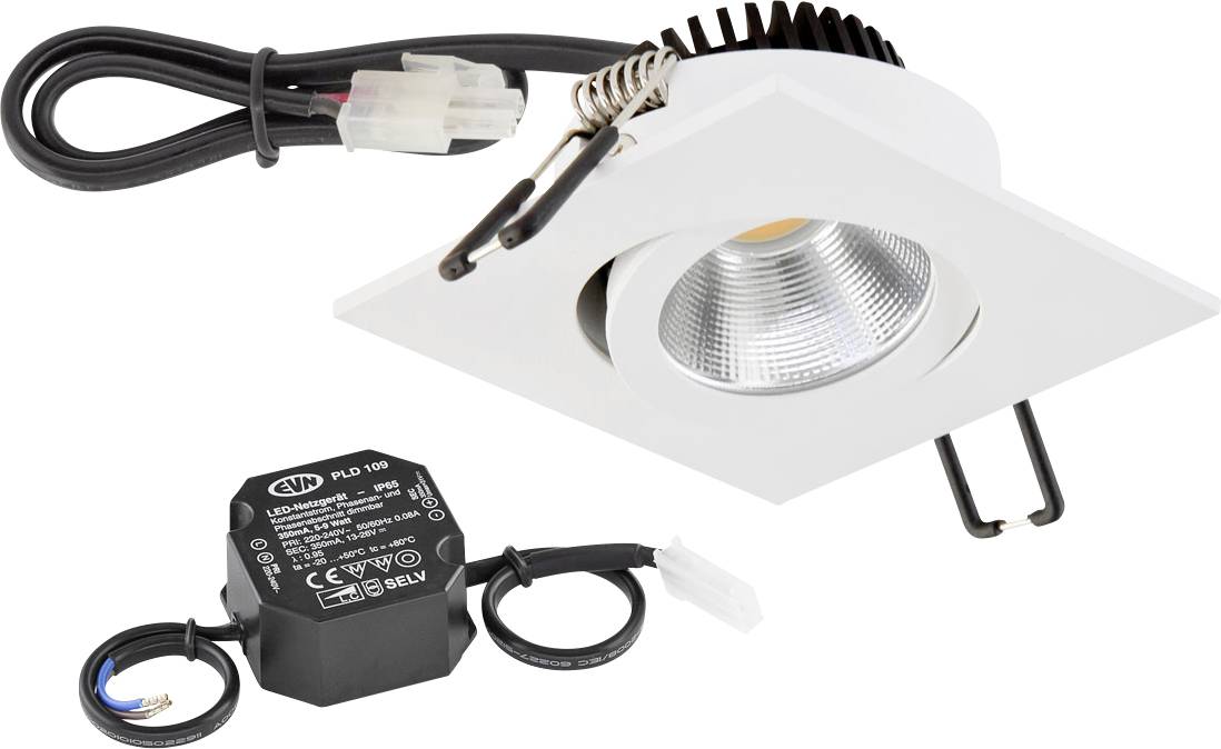 EVN PC24N60102 LED-Einbauleuchte 6 W Warmweiß Weiß