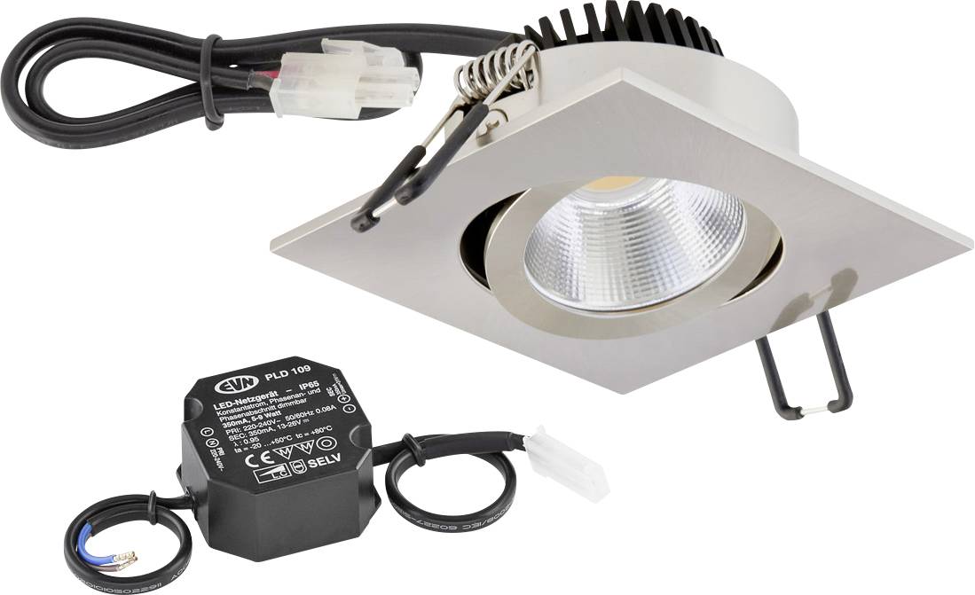 EVN PC24N61302 LED-Einbauleuchte 6 W Warmweiß Edelstahl