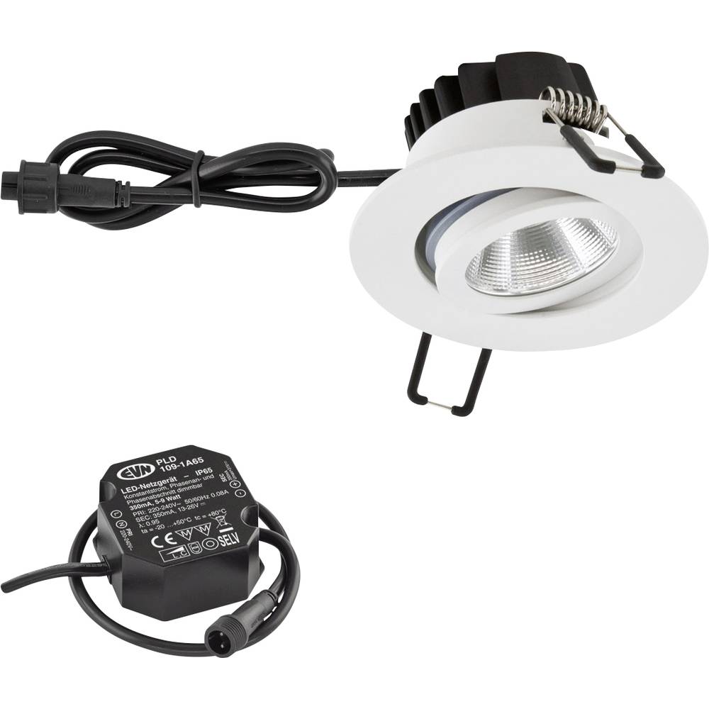 EVN PC650N60102 EVN Lichttechnik LED-inbouwlamp LED LED vast ingebouwd 6 W Wit