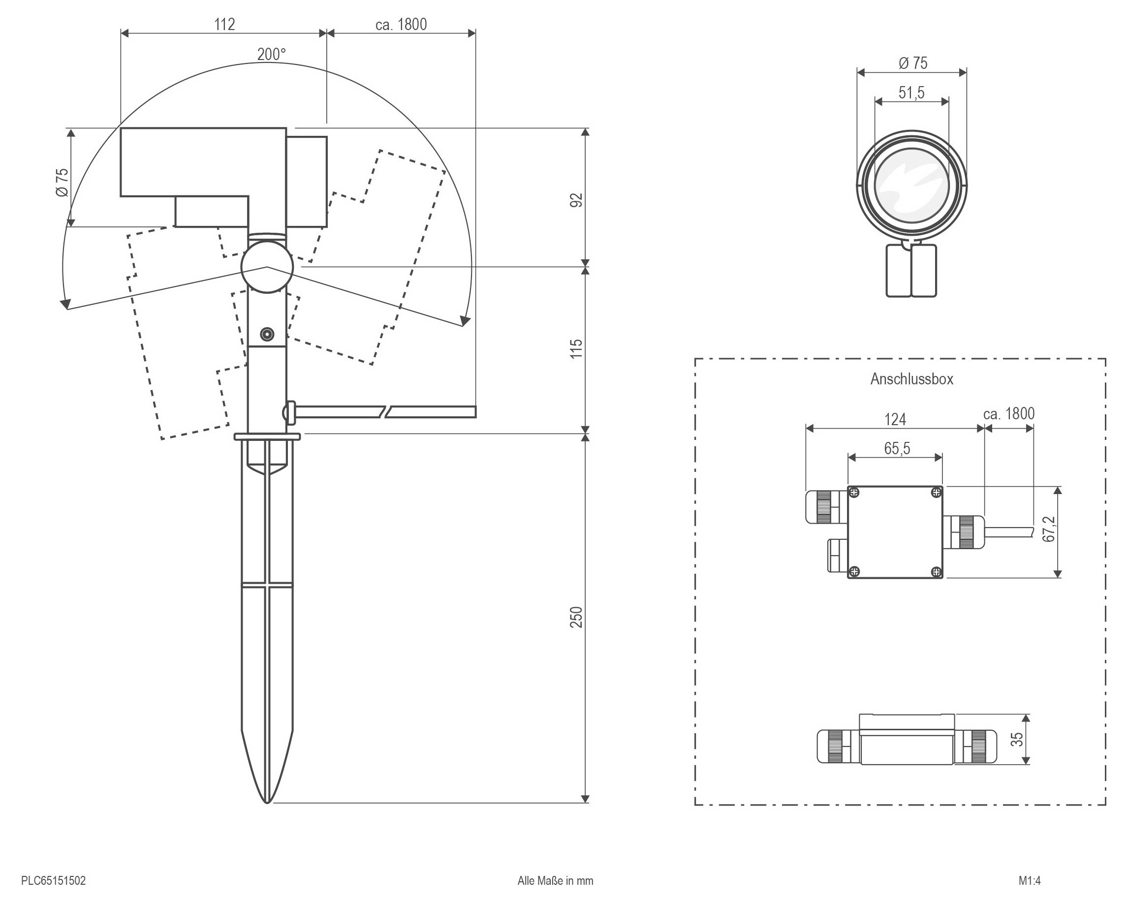 EVN PLC65151502 PLC65151502 LED-Gartenstrahler 15 W Anthrazit-2