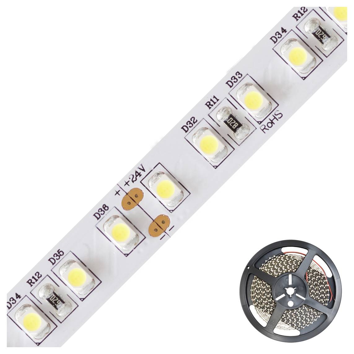 EVN SB2024602840 LED-Streifen EEK: E (A - G) mit offenem Kabelende 24 V 5 m Neutralweiß 1 St.-1
