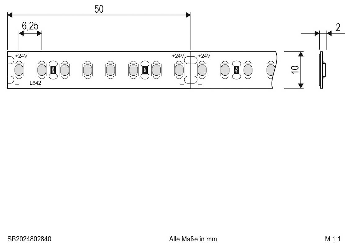 EVN SB2024802840 LED-Streifen EEK: C (A - G) mit offenem Kabelende 24 V 5 m Neutralweiß 1 St.-2