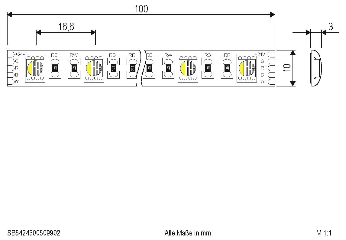EVN SB5424150509902 SB5424150509902 LED-Streifen EEK: F (A - G) mit offenem Kabelende 24 V 5 m RGBW 1 St.-2