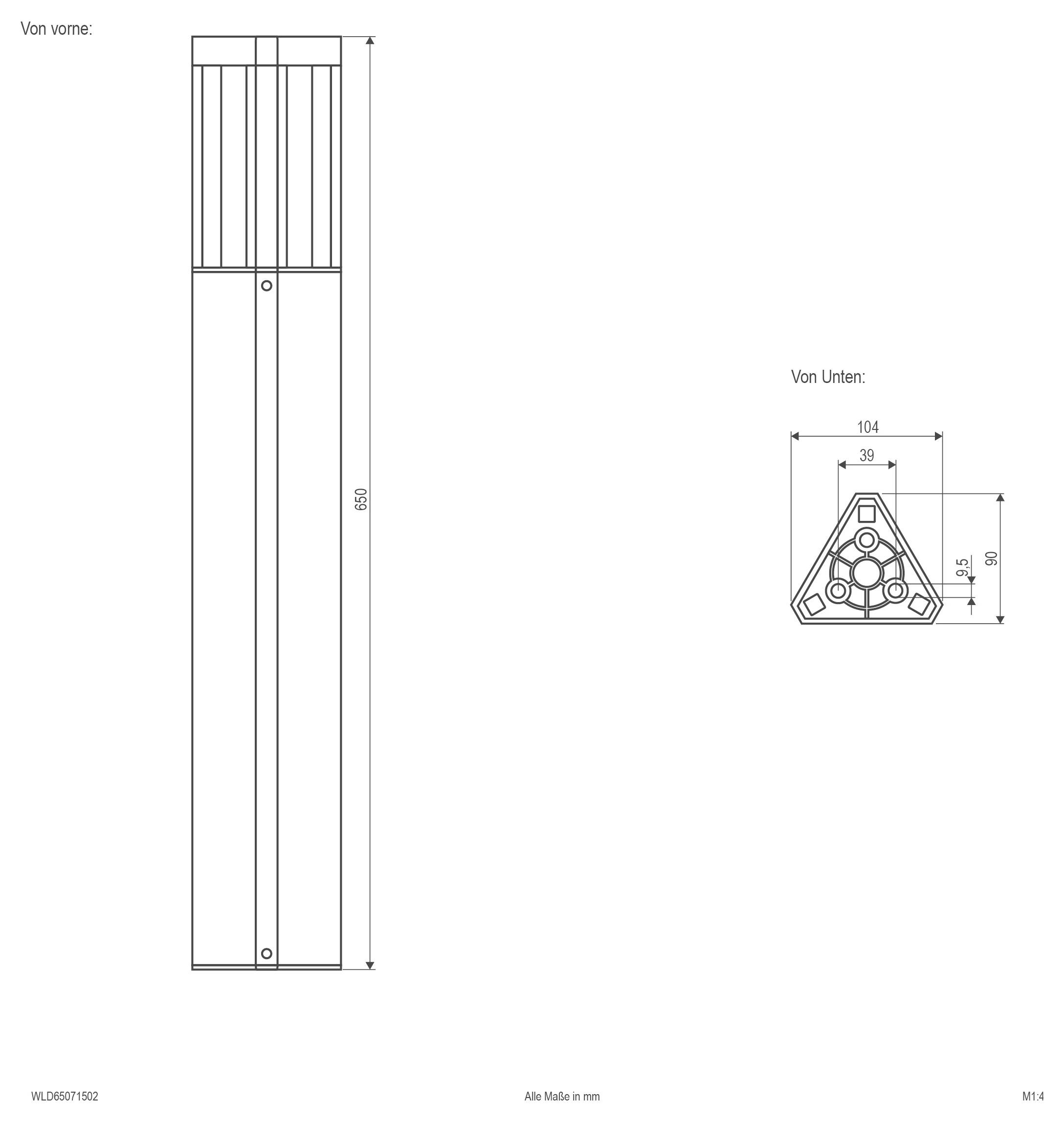 Technische Strichzeichnung eines 3000 mm Profils mit Querschnittsansicht mit 25,3 mm Breite, 11,5 mm Innenbreite und 5,9/6,9 mm Höhen; alle Maße in mm.