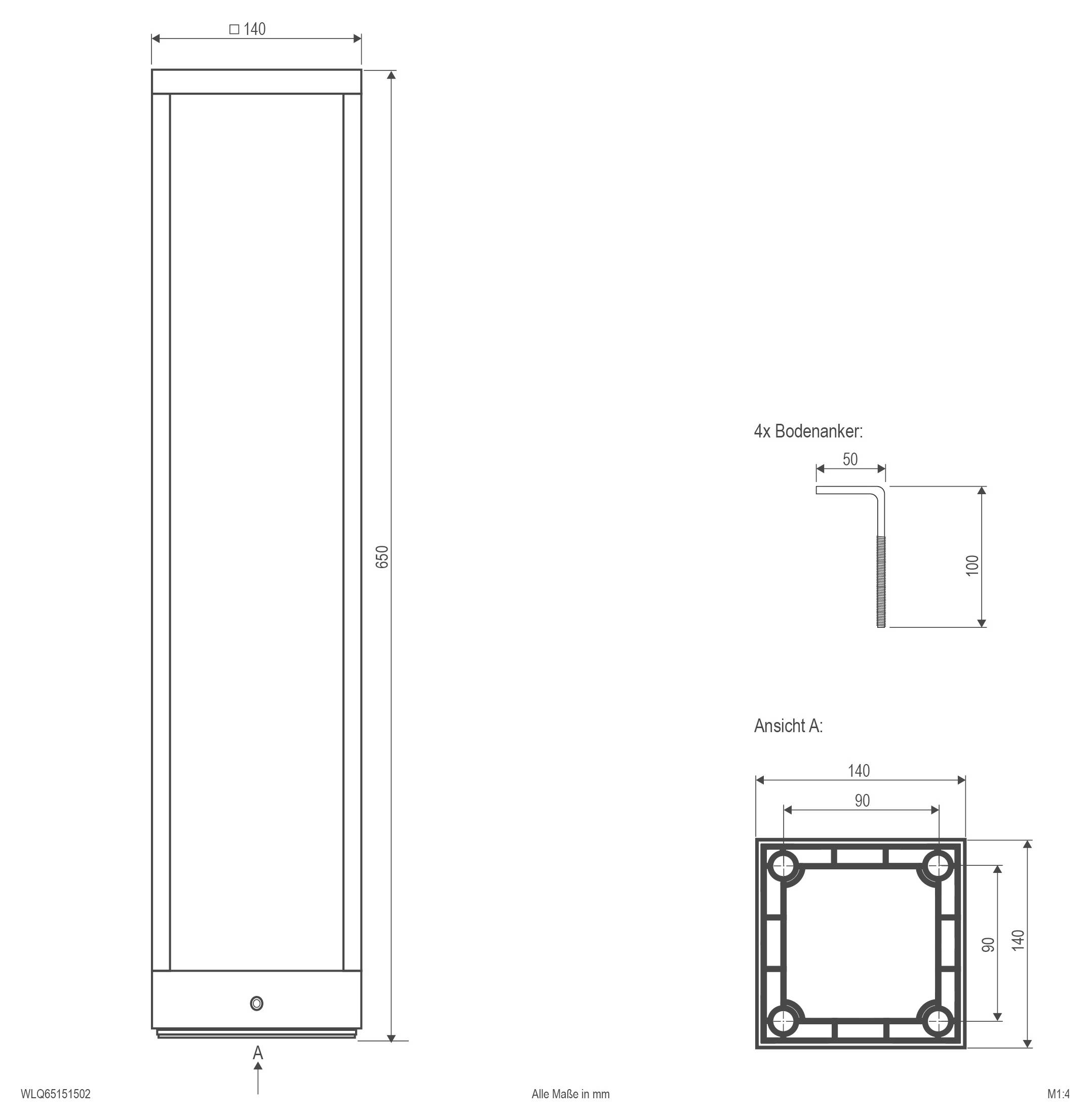 EVN WLQ65151502 WLQ65151502 LED-Außenstandleuchte LED 15 W Anthrazit-2