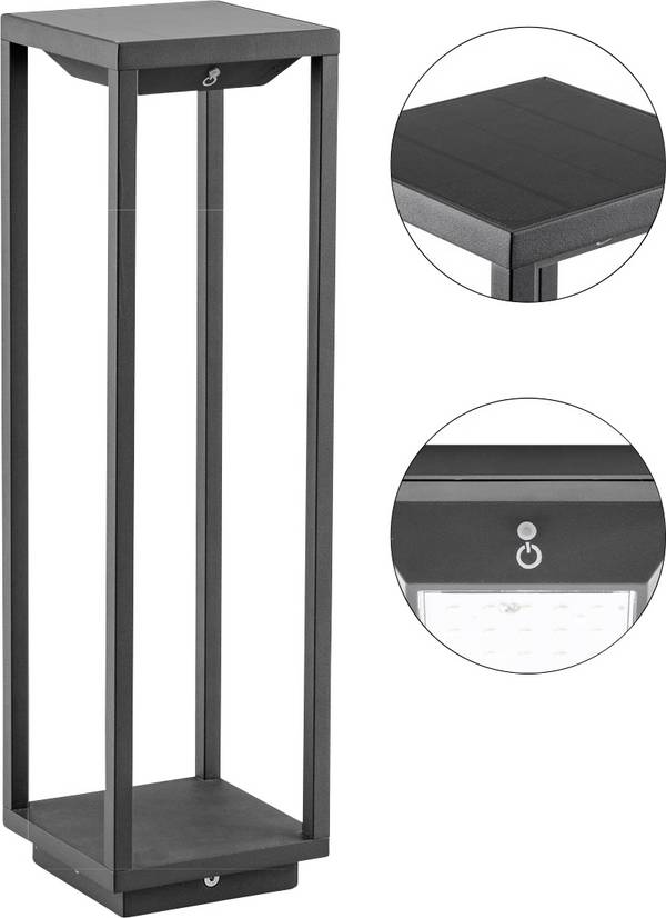 EVN WLS50451502 WLS50451502 Solar-Außenstandleuchte mit Bewegungsmelder   LED LED fest eingebaut 2.2 W Anthrazit
