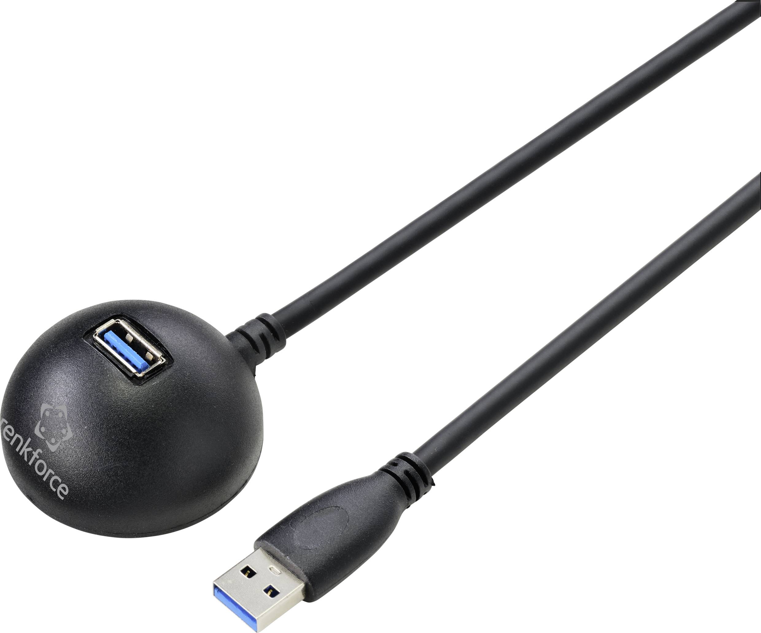 CONRAD Renkforce USB-Kabel USB 3.2 Gen1 (USB 3.0 / USB 3.1 Gen1) USB-A Buchse 1.80 m Schwarz RF-4969
