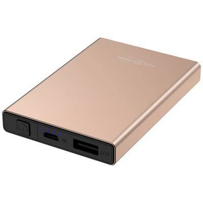 Ansmann 5000 mAh PB112 rose Powerbank 5000 mAh Smart IC LiPo Micro USB, USB 2.0 Rose Statusanzeige