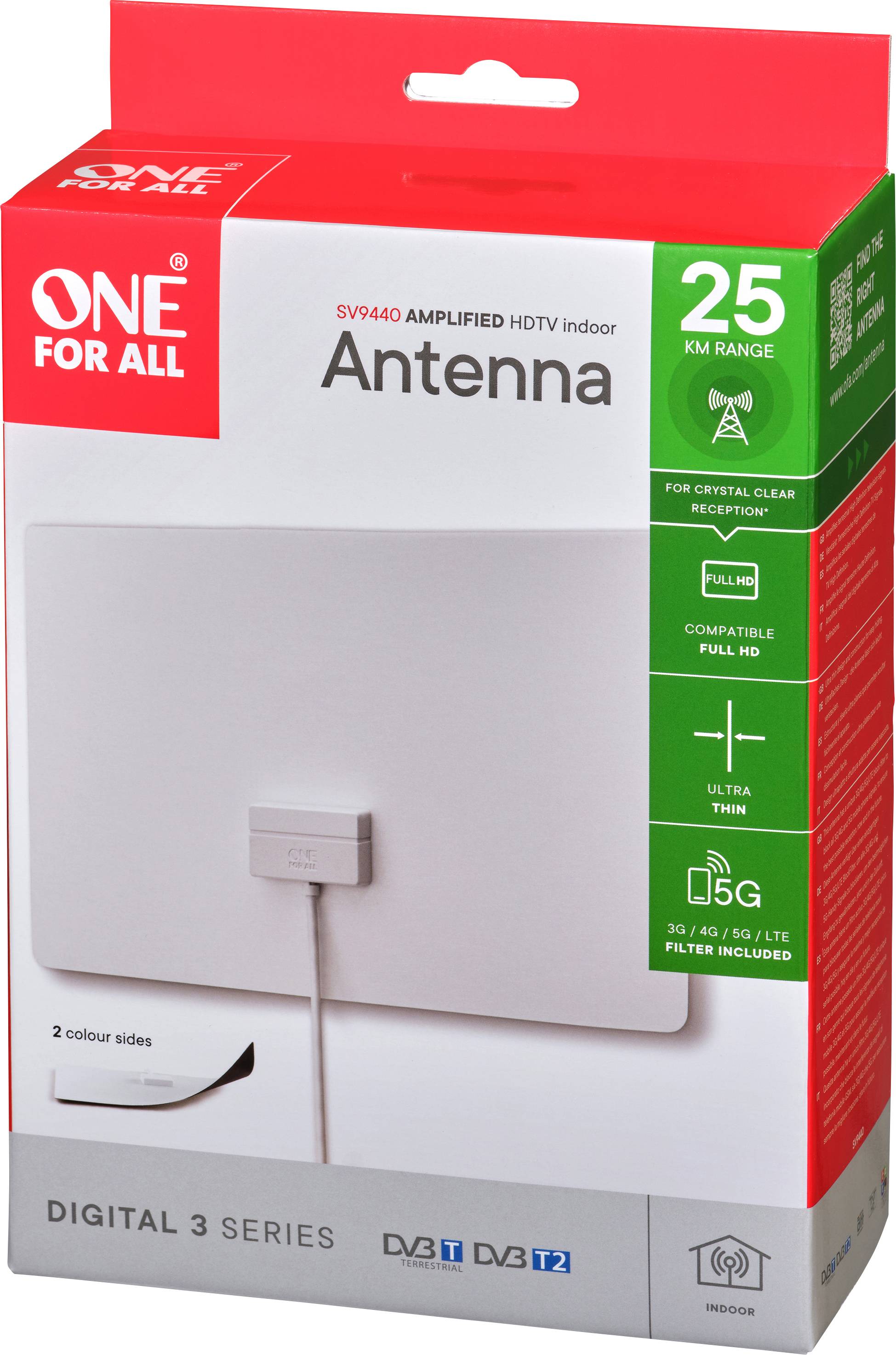 One for All SV 9440 - Antenne - flaches PaneelHDTV - Radio - innen-4