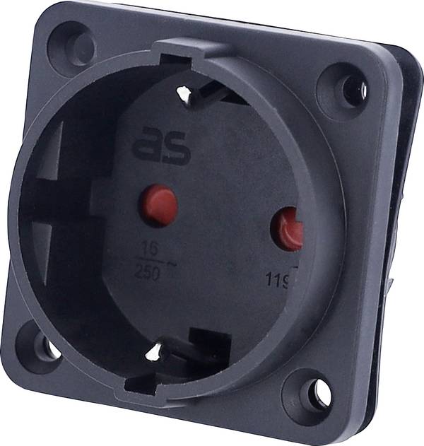 AS Schwabe 45081  Einbau-Steckdose   IP20 Schwarz