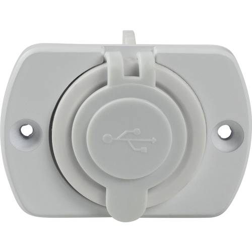AS Schwabe USB 2fach Einbaudose Caravan, weiß Belastbarkeit Strom max.=2.1 A 5 V